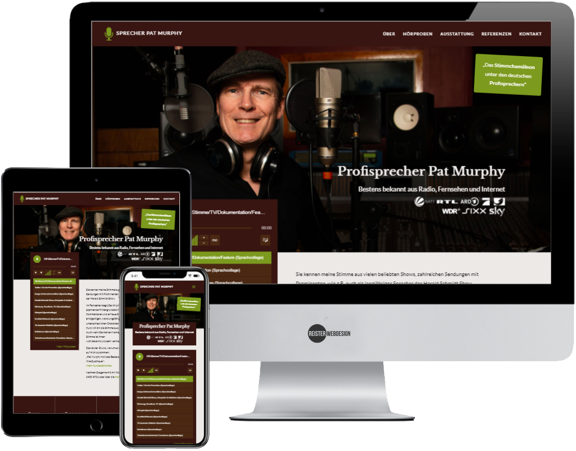 Künster-Website mit Audio-Player: Webdesign für Pat Murphy