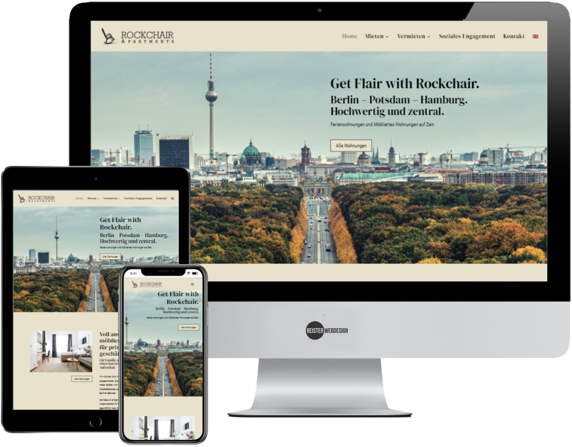 Webdesign Referenzen: Website für Rockchair Apartments