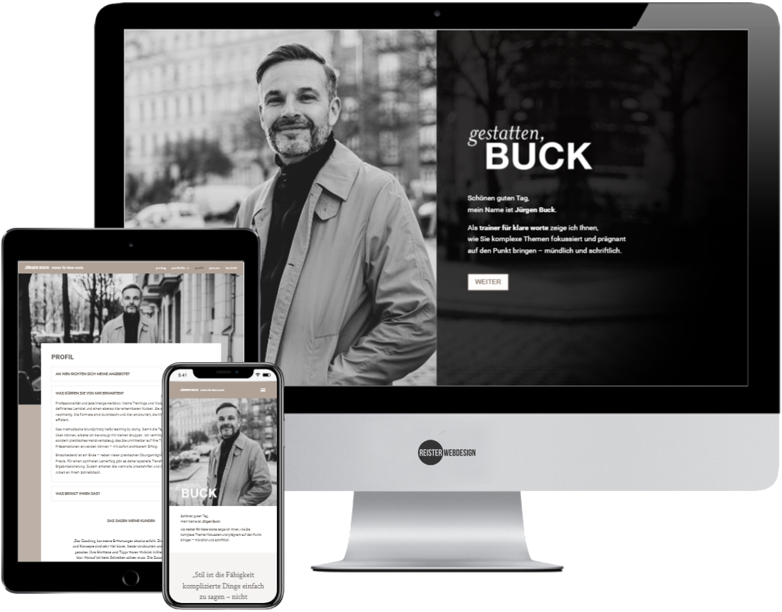 Webdesign für Coaching Berlin, Referenz-Beispiel Jürgen Buck