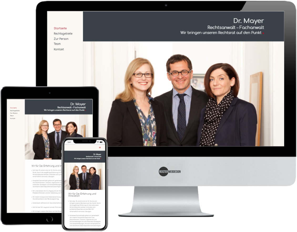 Website von Dr. Mayer Rechtsanwalt