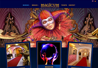 Webdesign für des Magicum Museums in Berlin