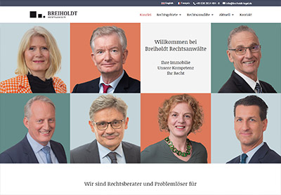 Fotos und Webdesign für die Berliner Kanzlei Breiholdt Rechtsanwälte